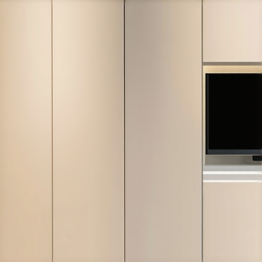 Contemporary built-in with lighting and smooth finish