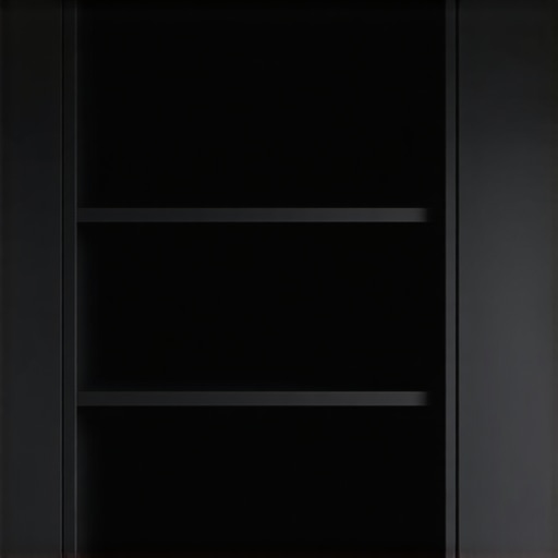 Durable Built-in Cabinet with Reinforced Features Close-up of a modern, reinforced built-in cabinet showing adjustable shelves and secure wall anchoring