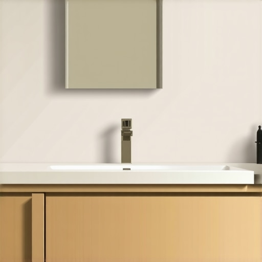 A sleek, modern bathroom with custom-built storage and a stylish vanity, emphasizing craftsmanship and design.