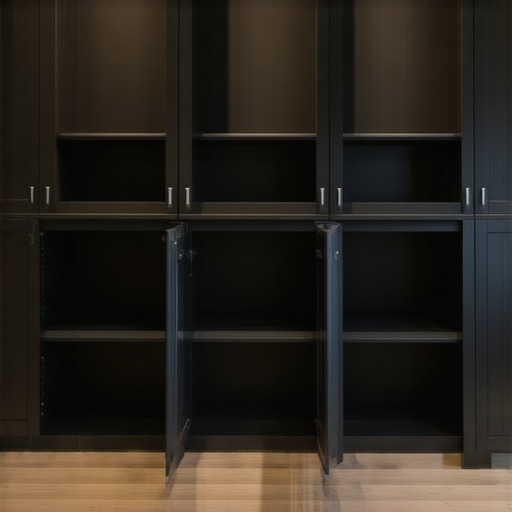 Reinforced Custom Built-in Cabinet A modern, reinforced built-in cabinet with adjustable shelves and water-resistant finishes in a contemporary home.