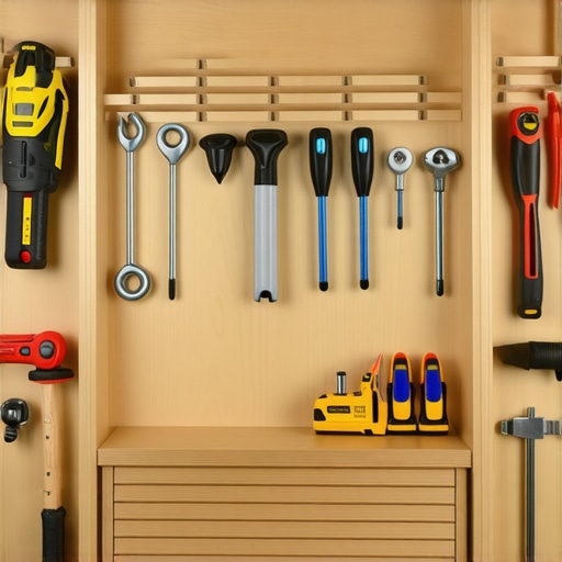 Carpenter measuring and assembling wooden panels for built-in storage in a workshop