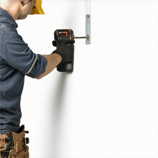 Drilling Steel Anchors into Wall Person installing steel anchors into garage wall with drill
