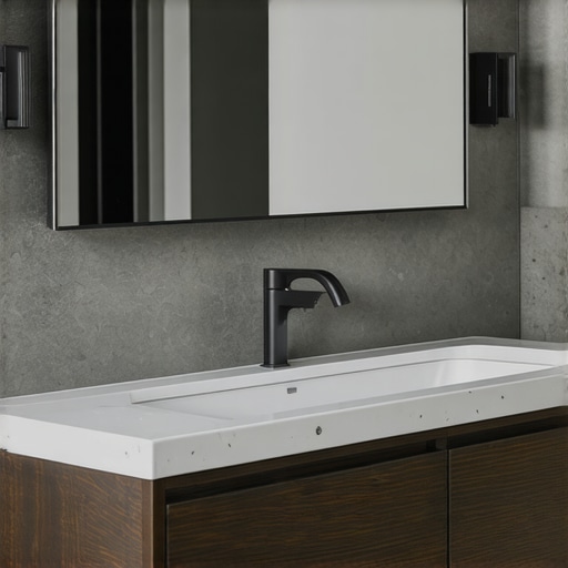 Close-up of steel wall fixings anchoring a floating vanity