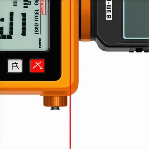 Essential Tools for Long-Term Storage Support A hand holding a digital laser distance measurer and a digital level during cabinetry installation.