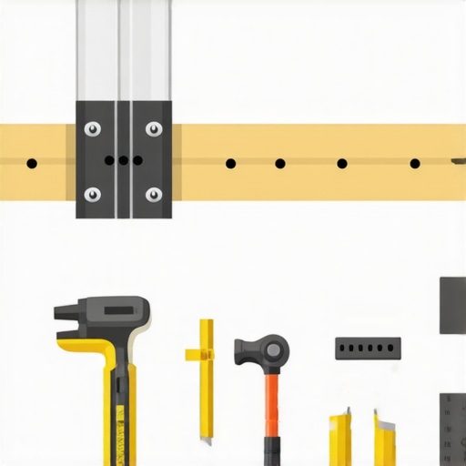 A sturdy ledger board anchored to the wall with steel bolts, leveled and ready for cabinet mounting.