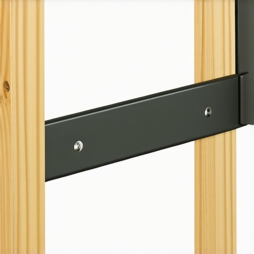Steel support brackets attached to studs supporting a bathroom vanity.