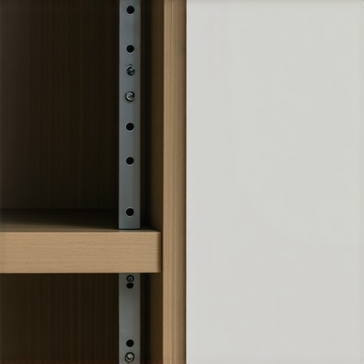 Steel Brackets Supporting Built-in Cabinets A close-up of steel brackets reinforcing a heavy built-in cabinet for durability