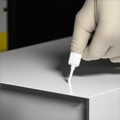 Precision Lubrication for Built-In Storage A technician applying lubricant to a drawer slide using a small syringe in a workshop setting