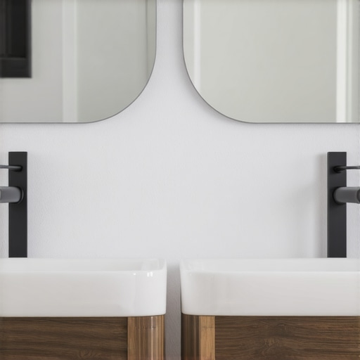 Steel L-brackets supporting a bathroom vanity for added stability