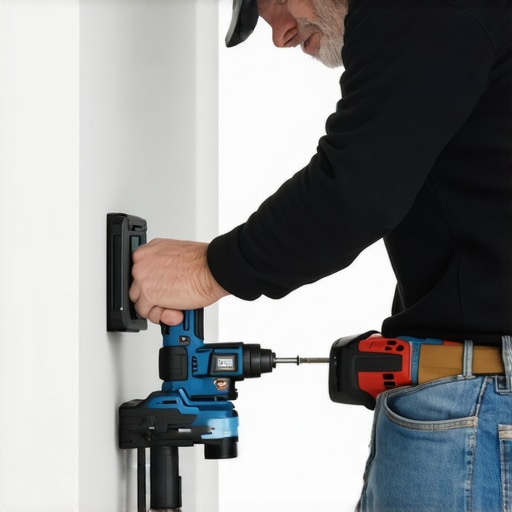 Home Maintenance of Built-in Units Person checking support brackets on built-in shelving with tools