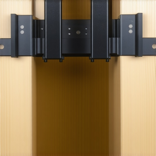 Close-up of support brackets being attached to wooden lockers to prevent wobbling
