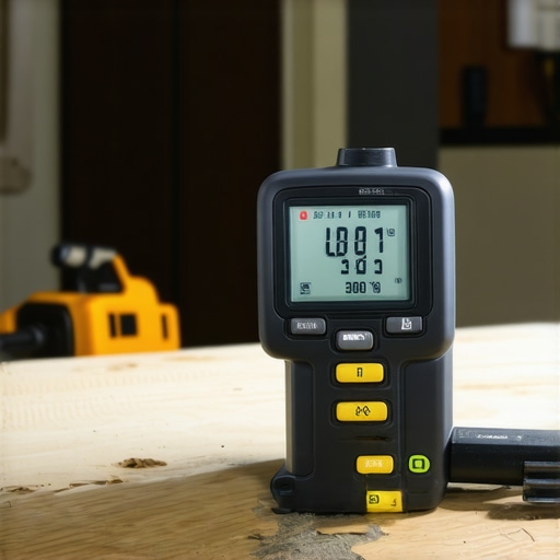 A person using a digital angle finder on cabinet corner during installation.
