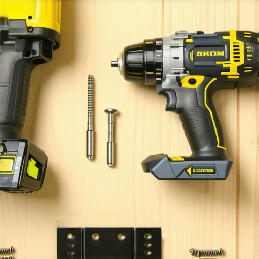 High-quality power tools and hardware used by professionals for installing and maintaining vanities and built-ins.