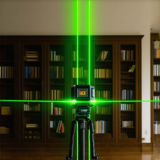 Professional laser level used for aligning built-in cabinetry
