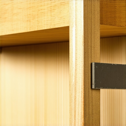 Woodworker applying adhesive to a routed shelf groove for steel reinforcement