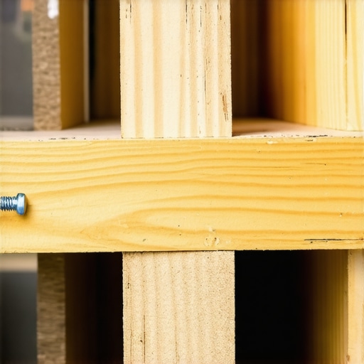 Close-up view of structural wood blocking inside a bathroom wall for secure grab bar installation.