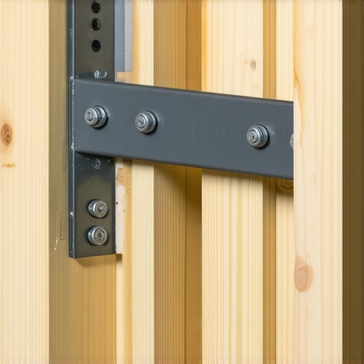 Structural steel brackets installed on wall studs to support a heavy floating vanity