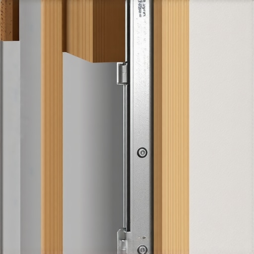 Diagram of a steel plate reinforcement used for securing floating vanities to wall studs.