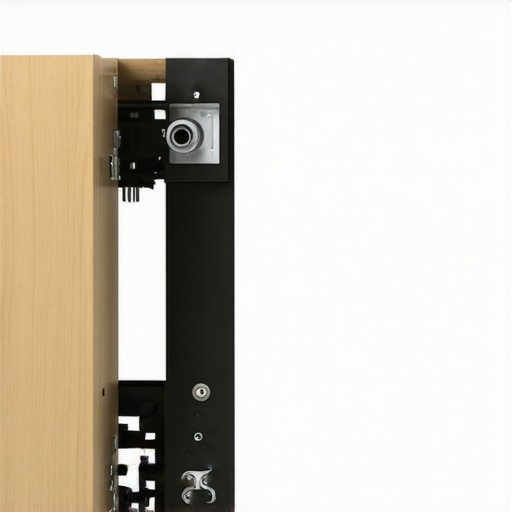 A diagram showing how steel plates and sub-frames support a heavy floating vanity against a wall.