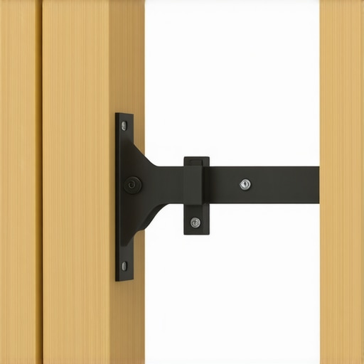Close-up of a steel support bracket being installed for a heavy stone vanity.