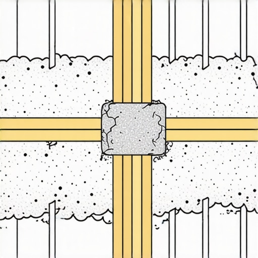 Diagram of a 2x6 horizontal wood support block installed inside a lath and plaster wall.