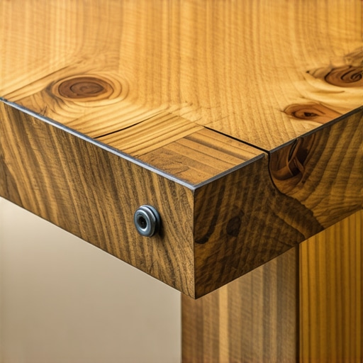 Close-up of a heavy-duty steel bracket hidden inside a cabinet frame for structural support.