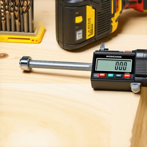 Measuring Lag Bolt Diameter with Digital Calipers Close-up of digital calipers measuring a heavy-duty lag bolt for garage rack installation.