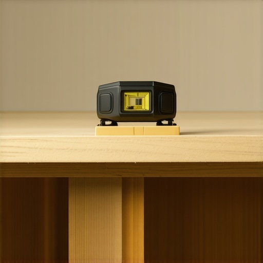 Close-up of a carpenter using a shim to prevent cabinet racking against an uneven wall.