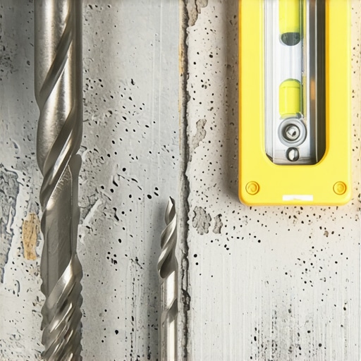 High-quality SDS-Plus drill bit and concrete sleeve anchor for heavy storage installation.