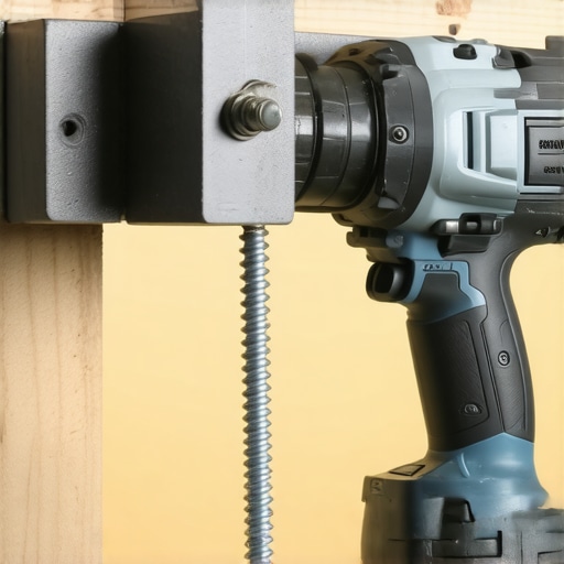 Impact driver and structural screws used for mounting heavy-duty garage storage.