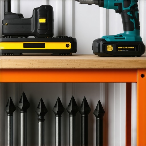 High-torque rotary hammer and digital level for storage installation and maintenance