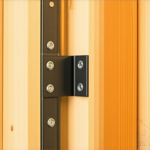Close-up of a structural T-bracket installed into a wall stud for floating bench support.