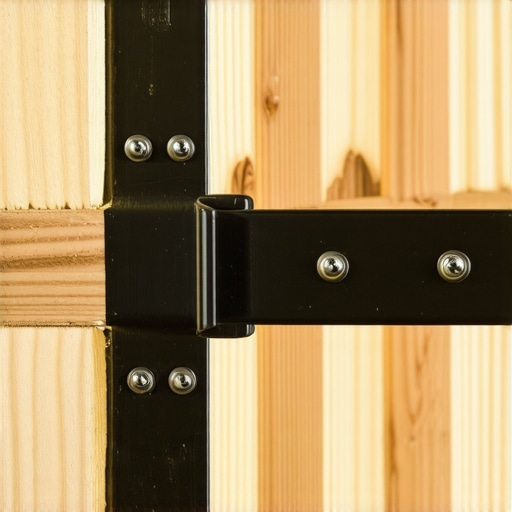 Close-up of steel bracket and lag screws used for vanity wall mounting