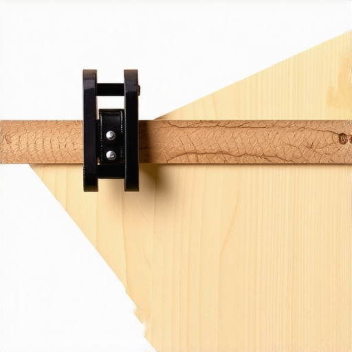 A structural hardwood header being attached to the front of a plywood shelf with wood glue and clamps to prevent sagging.