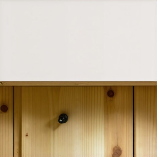 Close-up of a wooden ledger board installation for a floating vanity support system.