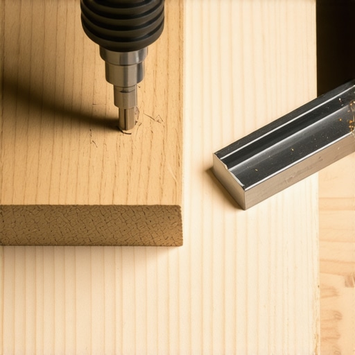 Woodworker routing a groove for steel reinforcement in a shelf