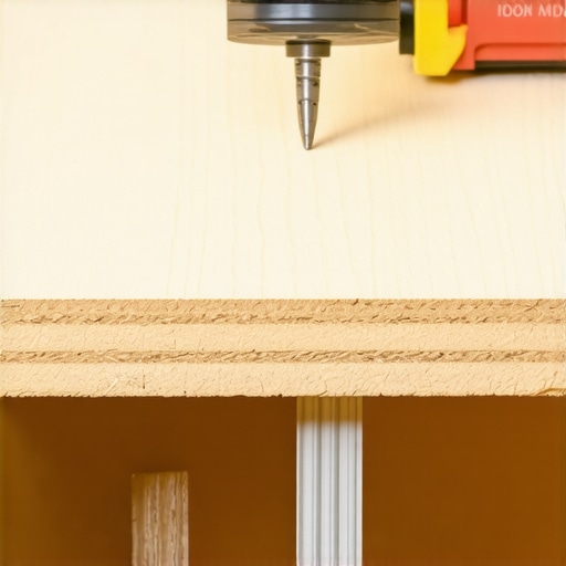 Woodworker routing a shelf for steel reinforcement