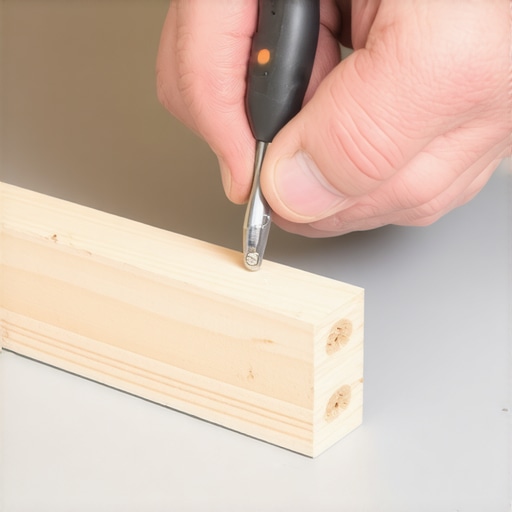 Professional carpenter scribing a vanity base for a perfect fit on a crooked bathroom floor