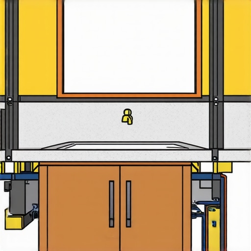 A technical diagram showing how to properly support a floating vanity with internal steel brackets and wall anchors.
