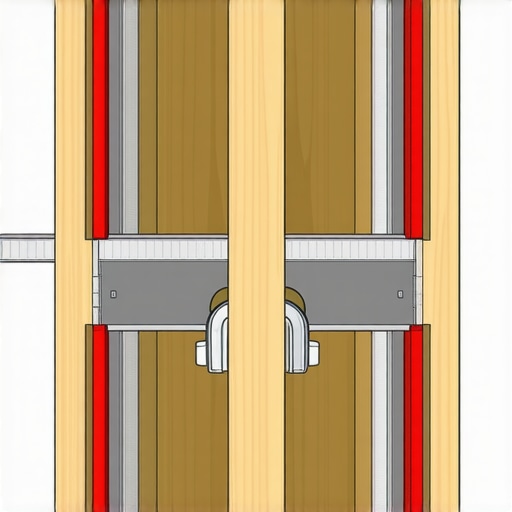 Diagram showing internal wall blocking between studs for secure vanity mounting.