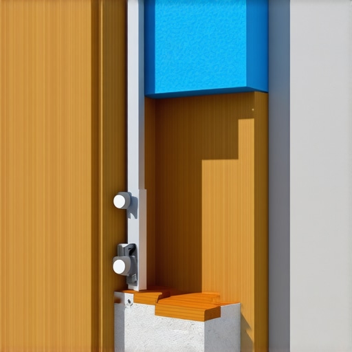 An architectural cross-section showing a moisture barrier and air gap behind a cabinet on an exterior wall.