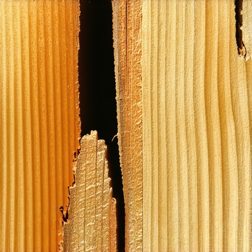 Close-up of a split wooden stud from an over-sized screw.