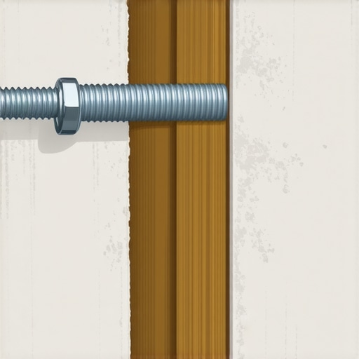 Close-up illustration of a toggle bolt anchoring a bracket to a 25-gauge metal stud through drywall.