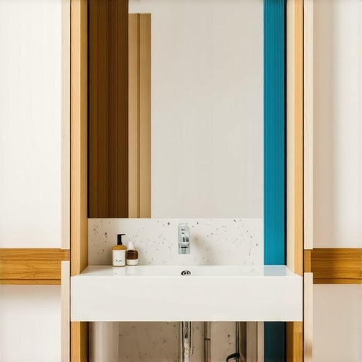 Close up of a structural cross section of vanity mounting hardware into double layers of drywall and wood studs.