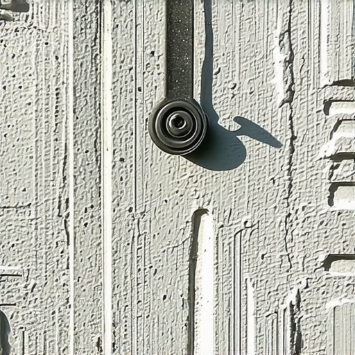 Detail of a toggle bolt wing expanded against the back of a drywall sheet.