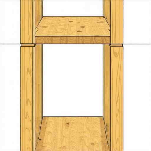 Detailed view of the internal rib structure and plywood skins of a custom floating shelf.